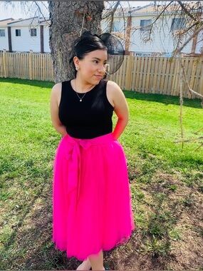 Hot Pink Tulle Skirt | Romantic Statement Feminine Piece